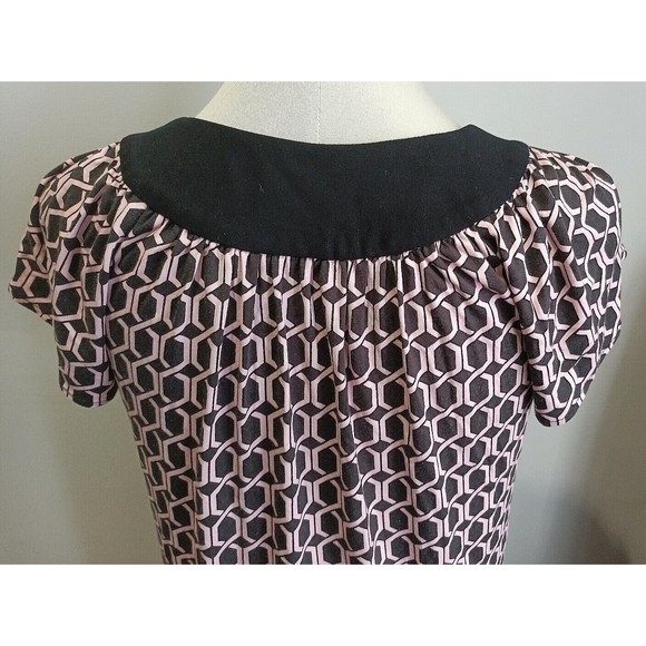 MILLY of New York USA Made Geometric Pink Black Print Mini Dress Small - Picture 7 of 9